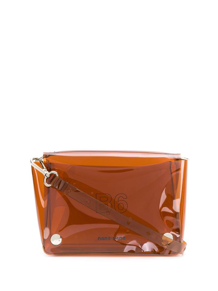 Nana-nana Transparent Design Shoulder Bag - Brown