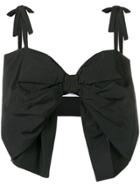 Msgm Bow Bustier Top - Black
