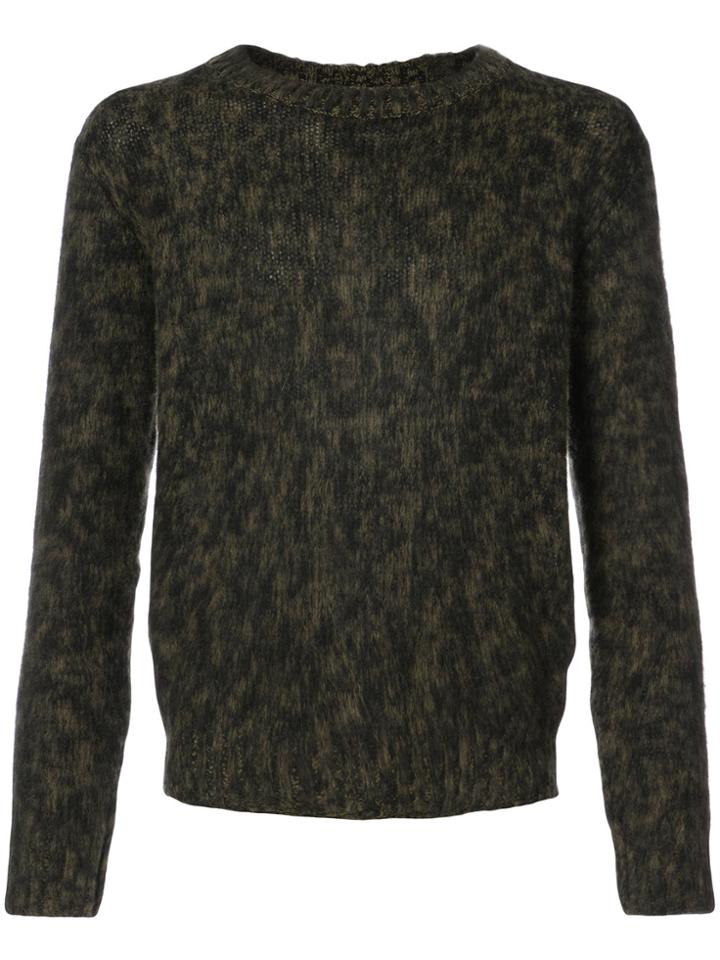 Federico Curradi Mottled Crew Neck Jumper - Black