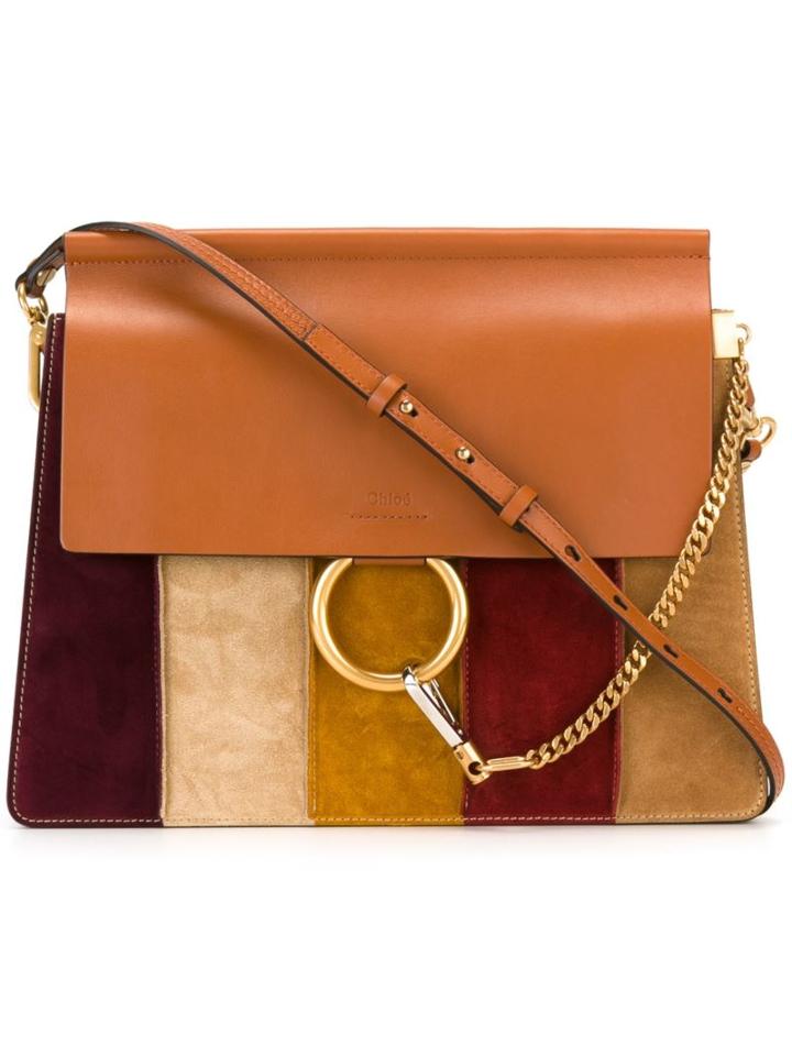 Chloé Faye Shoulder Bag, Women's, Brown, Calf Suede/calf Leather