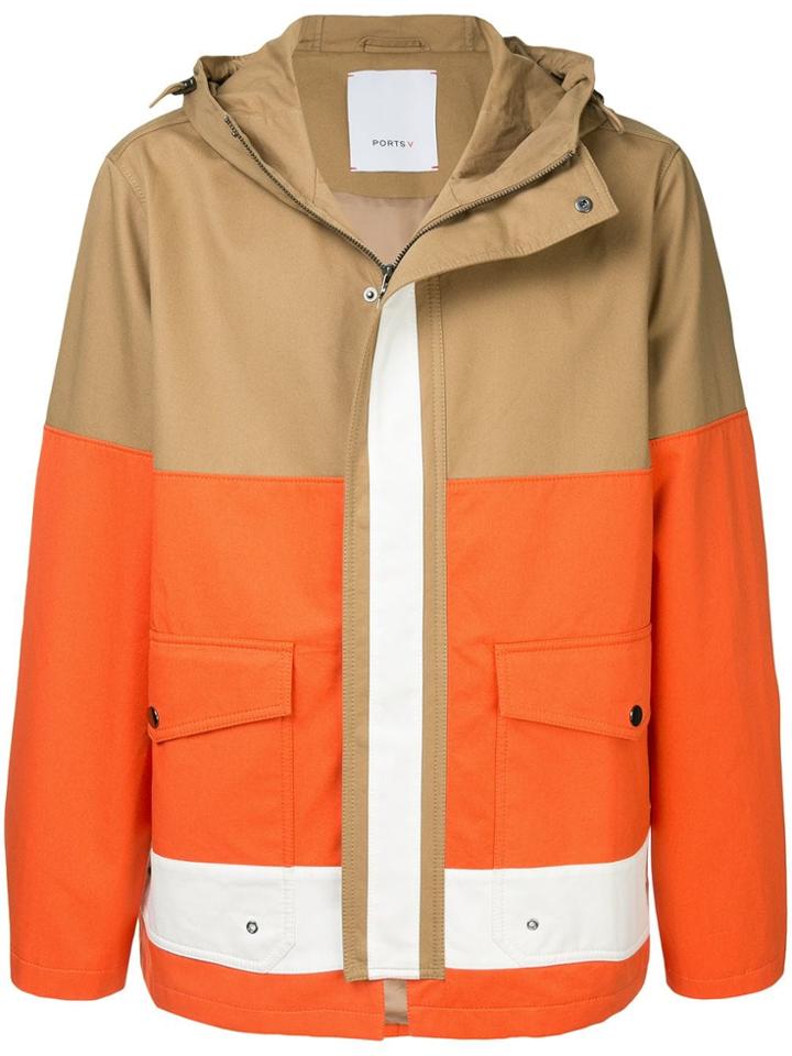 Ports V Hooded Coat - Brown