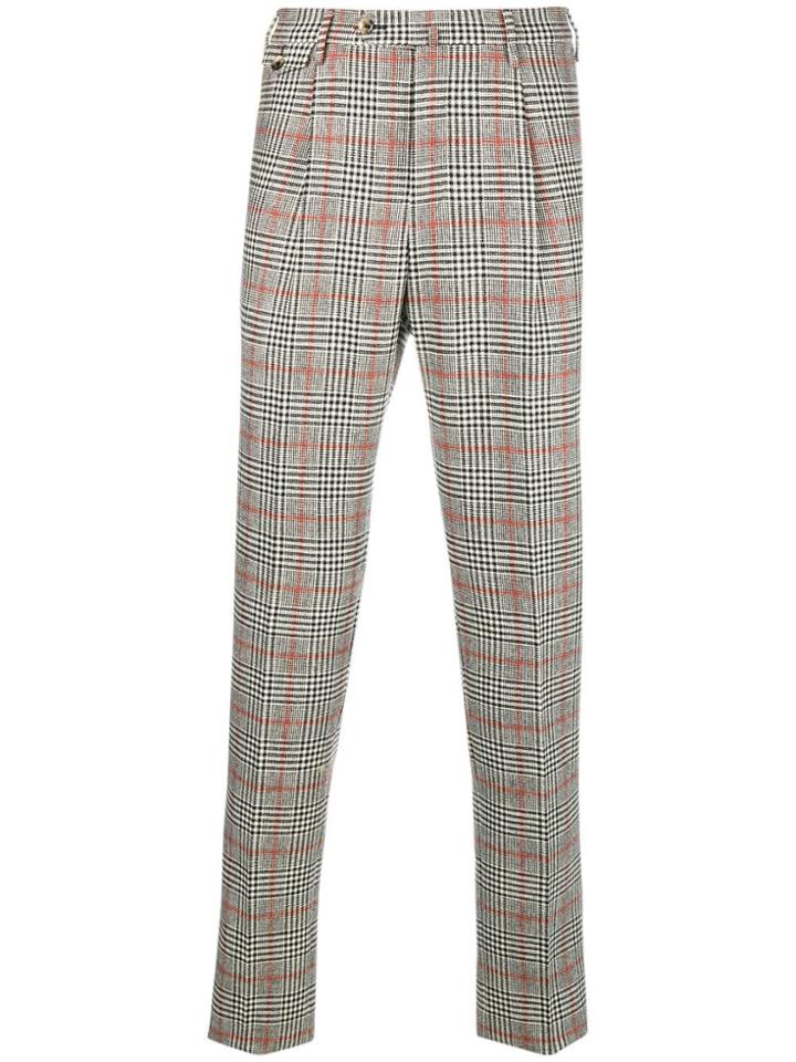 Pt01 Checked Straight-leg Trousers - Nude & Neutrals