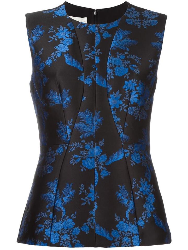 Stella Mccartney Sleeveless Floral Print Blouse, Women's, Size: 42, Black, Viscose/cotton/polyester/spandex/elastane