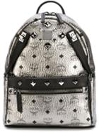 Mcm Dual Stark Backpack, Grey, Calf Leather