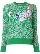 Kenzo Floral Patterned Sweater - Green