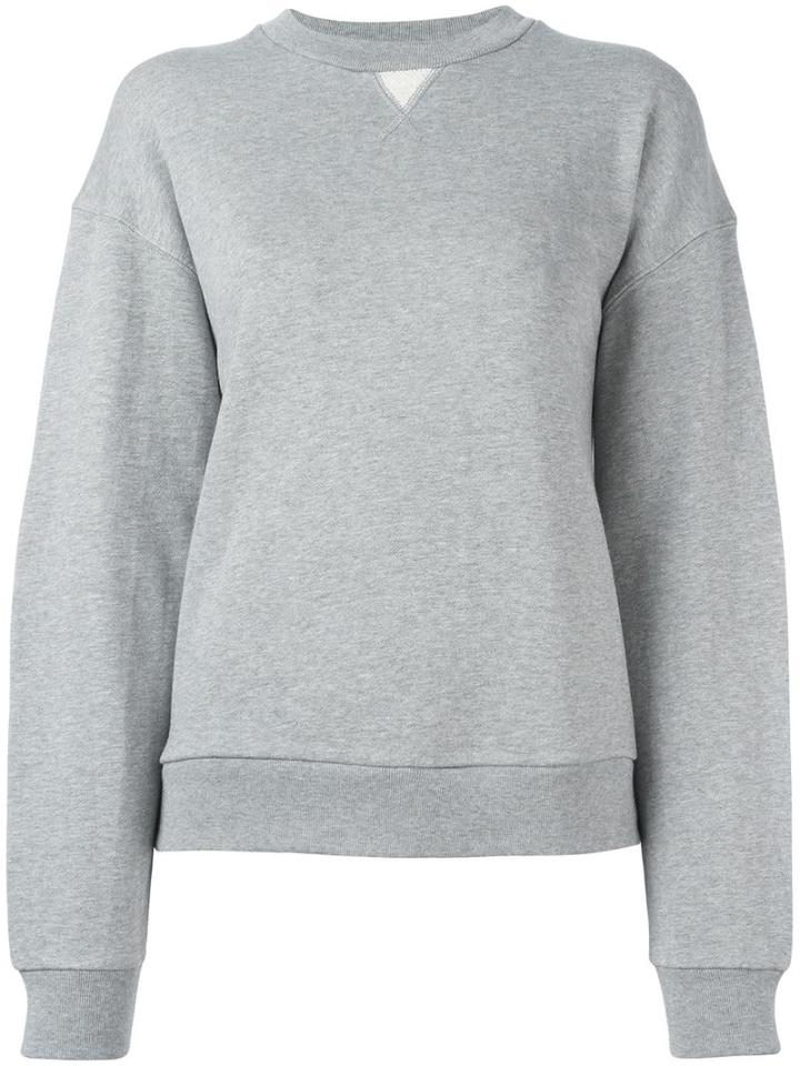 T By Alexander Wang Crew Neck Sweatshirt, Women's, Size: Large, Grey, Cotton/polyester/modal