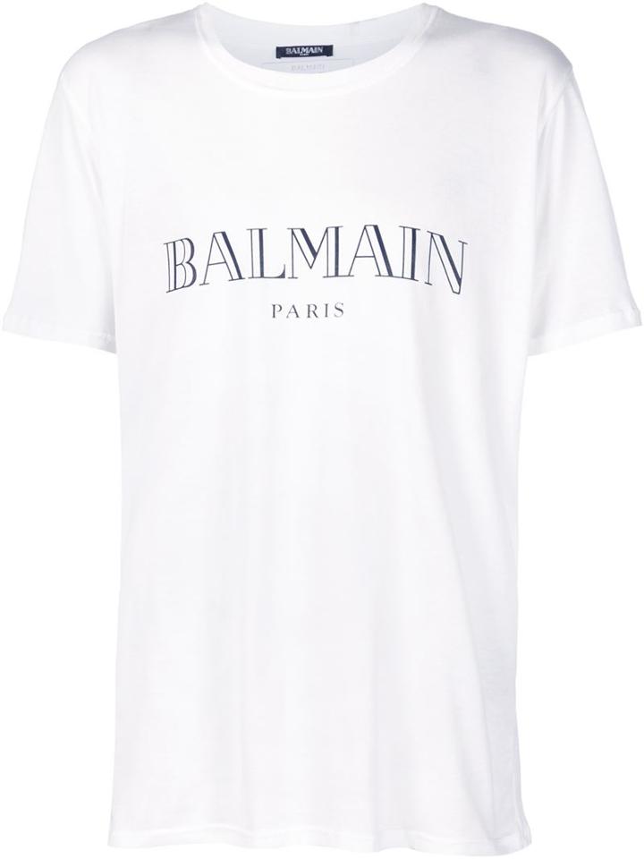Balmain - Logo Print T-shirt - Men - Cotton - Xl, White, Cotton