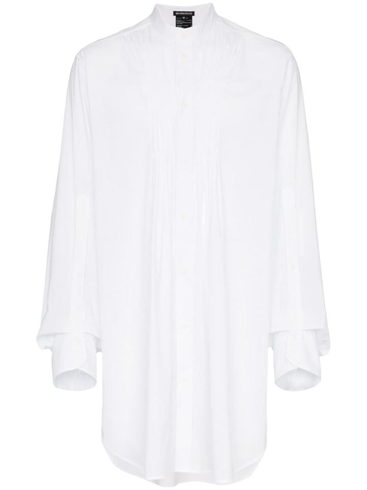 Ann Demeulemeester Gathered Front Long Sleeve Cotton Shirt - White
