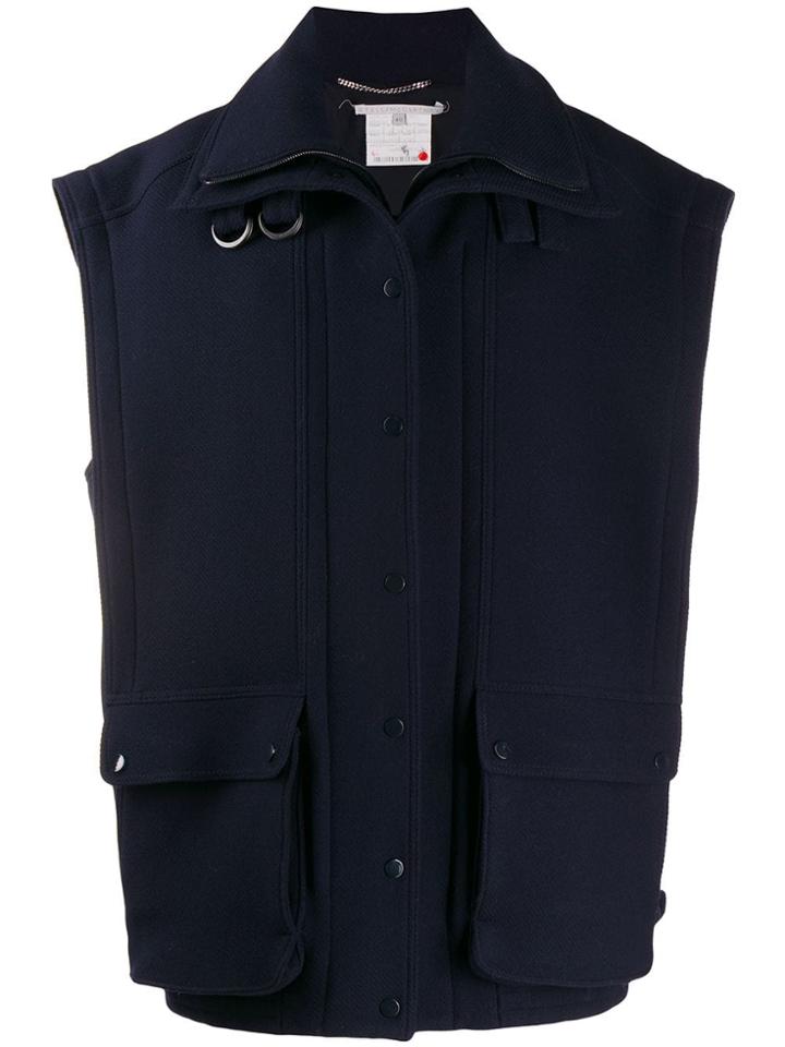 Stella Mccartney Oversized Wool Gilet - Blue