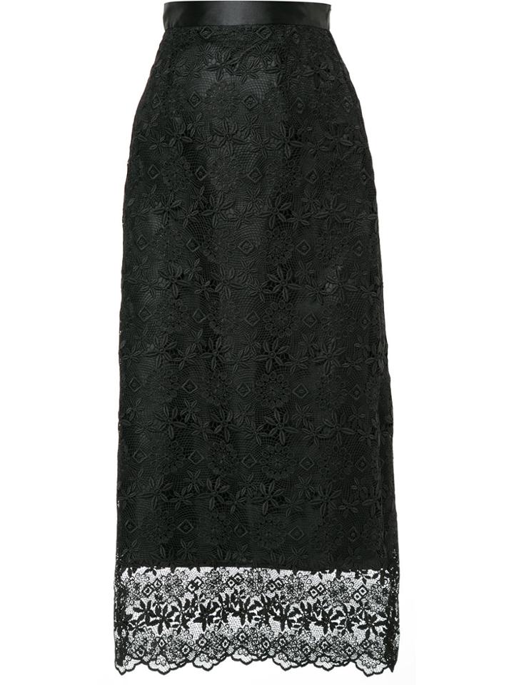 Iro Straight Leather Skirt - Black