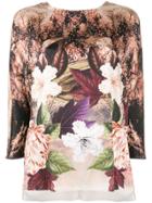 Clips Floral Printed Blouse - Pink & Purple