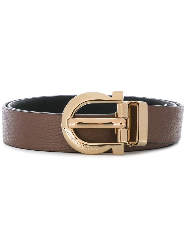 Salvatore Ferragamo - Logo Buckled Belt - Women - Calf Leather - 100, Brown, Calf Leather