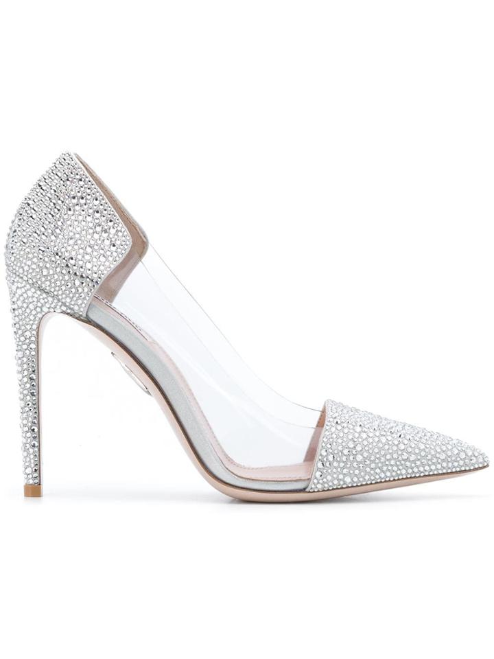 Miu Miu Crystal Embellished Pumps - Silver