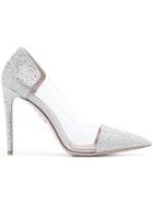 Miu Miu Crystal Embellished Pumps - Silver