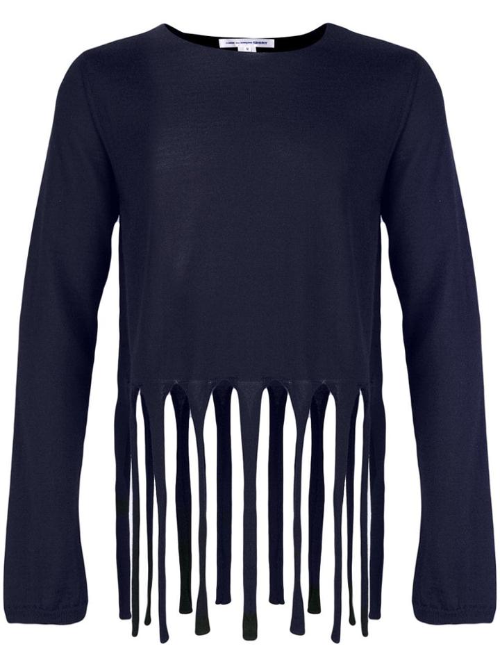 Comme Des Garçons Shirt Fringe Longsleeved Jumper - Blue