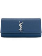 Saint Laurent Monogram Kate Clutch Bag - Blue