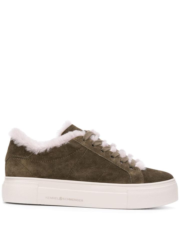 Kennel & Schmenger Fur-lined Sneakers - Green