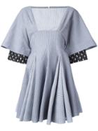 J.w.anderson Striped Flared Mini Dress, Women's, Size: 8, Blue, Cotton/linen/flax