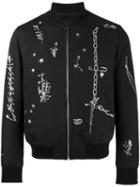 Alexander Mcqueen - Safety Pin Print Bomber Jacket - Men - Cotton/polyester/viscose/wool - 50, Black, Cotton/polyester/viscose/wool