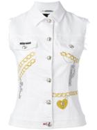 Philipp Plein - Gemma Denim Gilet - Women - Cotton/spandex/elastane - S, White, Cotton/spandex/elastane
