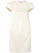 Courrèges - Geometric Cut Detail Dress - Women - Cotton/polyester - 38, Yellow/orange, Cotton/polyester