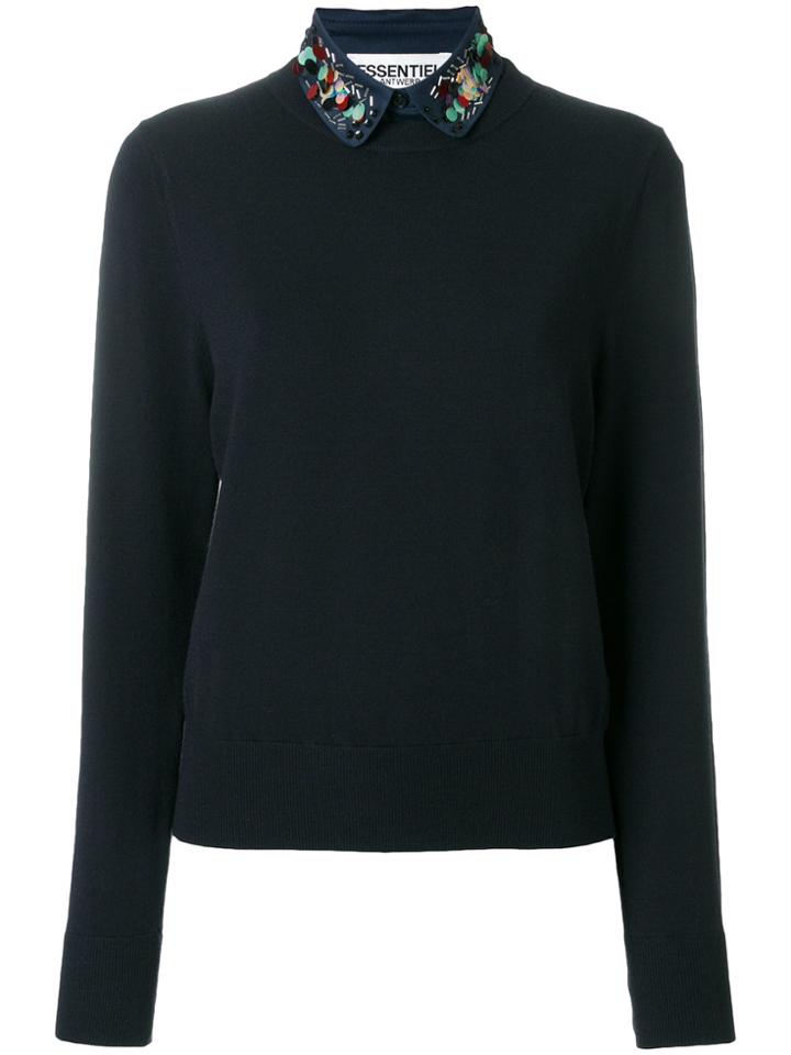 Essentiel Antwerp Classic Knitted Sweater - Blue