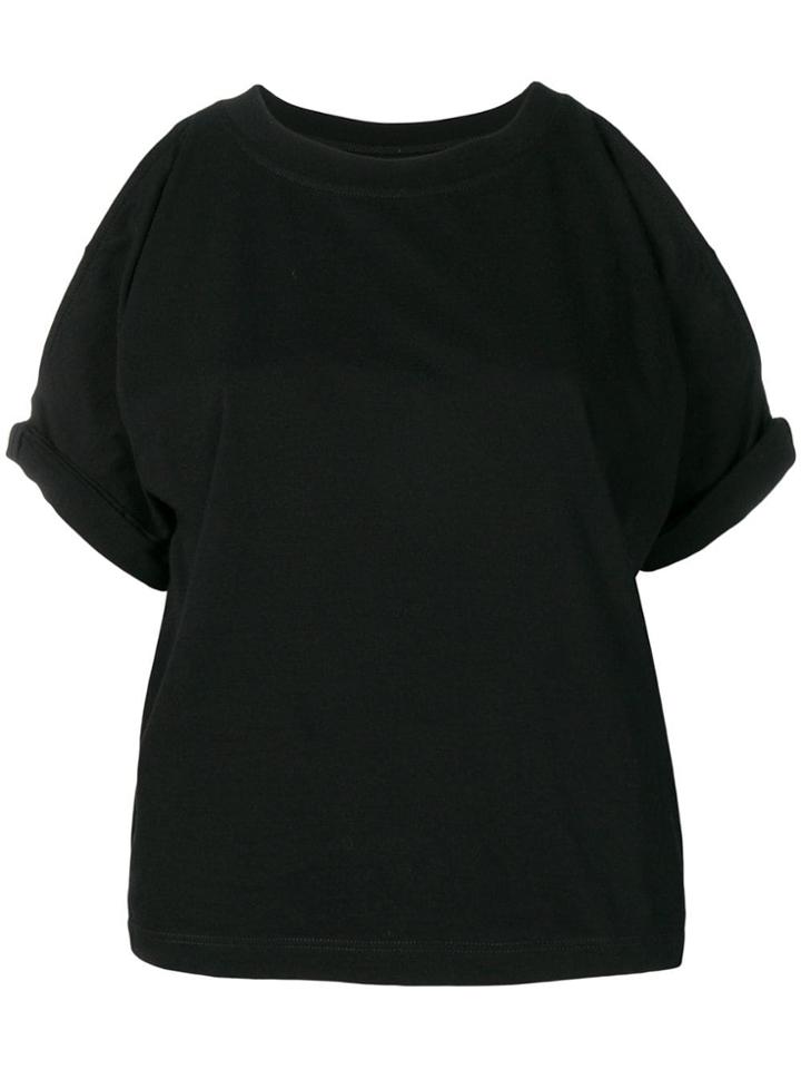 Mm6 Maison Margiela Cold Shoulder T-shirt - Black