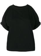 Mm6 Maison Margiela Cold Shoulder T-shirt - Black