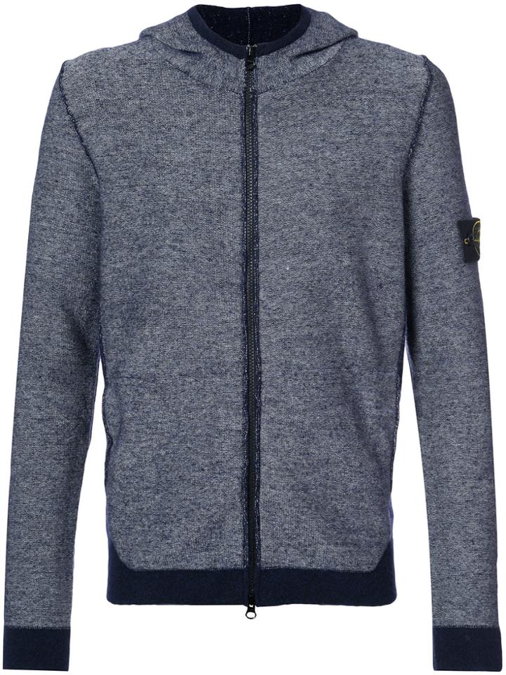 Stone Island Zipped Hoodie - Blue