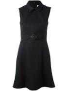Red Valentino Sleeveless Belted Dress, Women's, Size: 44, Black, Polyester/spandex/elastane/viscose