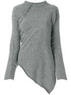 Comme Des Garçons Vintage Asymmetric Knitted Blouse - Grey