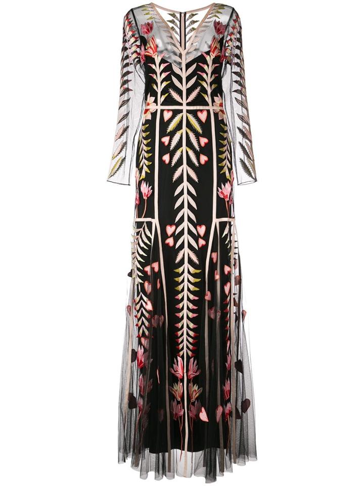 Temperley London Rosy V-neck Dress - Black