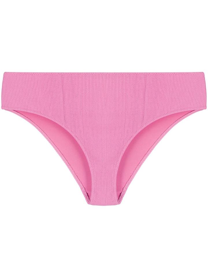 Ganni Textured Bikini Bottoms - Pink