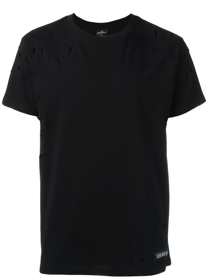 Les (art)ists Distressed T-shirt, Men's, Size: Xl, Black, Cotton