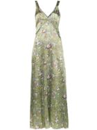 R13 Floral Print Slip Dress - Green