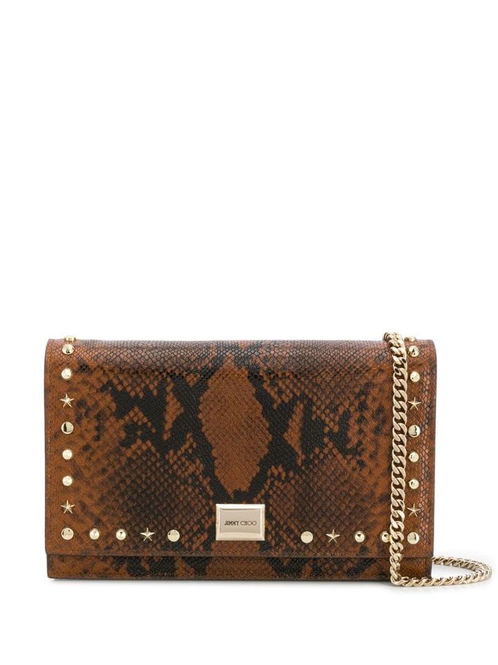 Jimmy Choo Lizzie Snake-effect Mini Bag - Brown