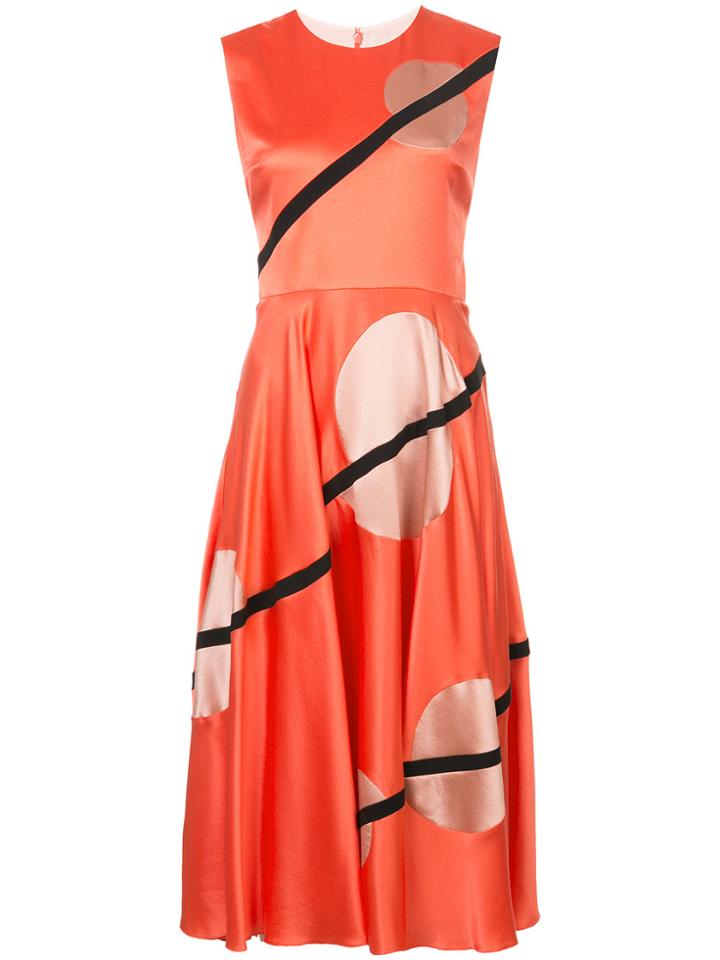 Roksanda Geometric-print Midi Dress - Red