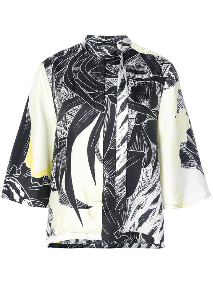 Derek Lam Short Sleeve Boxy Blouse - Yellow & Orange