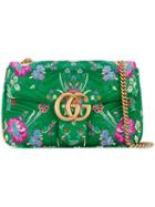 Gucci - Gg Marmont Shoulder Bag - Women - Silk/leather - One Size, Green, Silk/leather