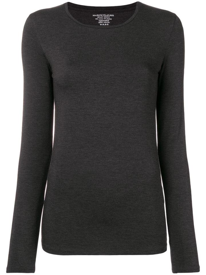 Majestic Filatures Long Sleeve Fitted Top - Grey