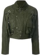Moschino Cropped Jacket - Green