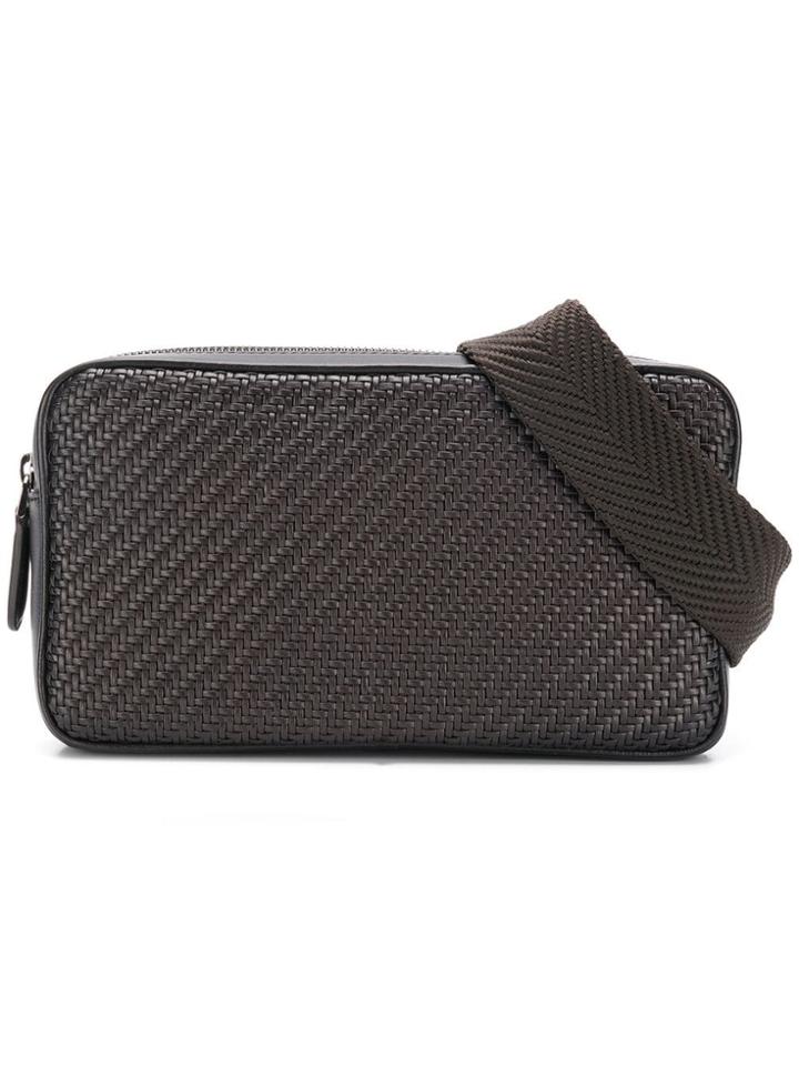 Ermenegildo Zegna Pelle Tessuta Belt Bag - Brown