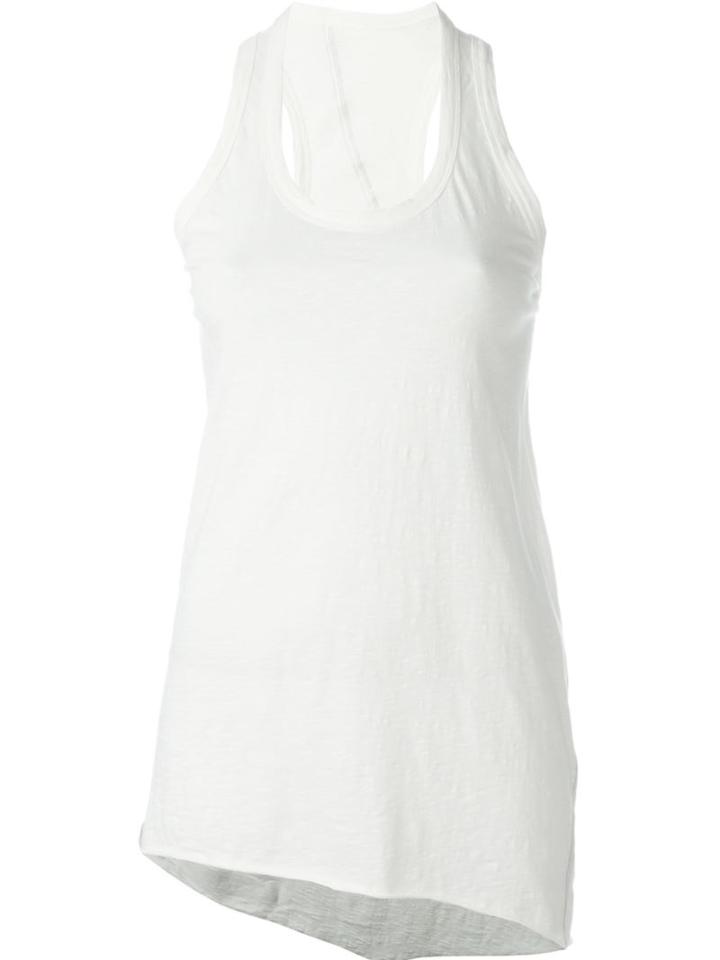 Isaac Sellam Experience Back Trim Detail Tank Top, Women's, Size: 38, White, Cotton/calf Leather
