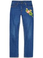 Gucci Embroidered Jeans - Blue