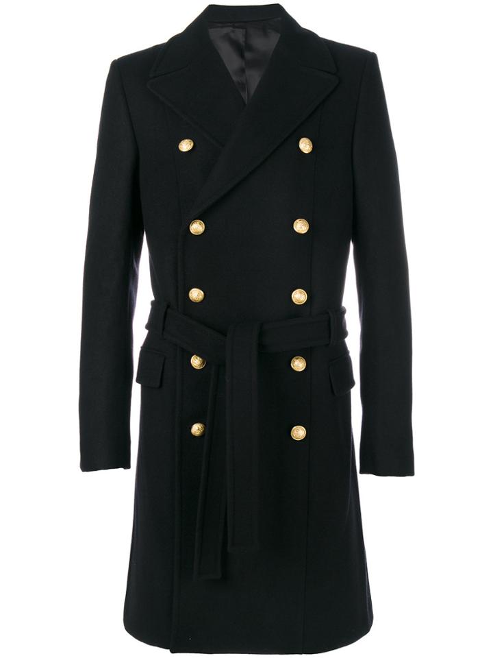 Balmain Button-embellished Coat - Black