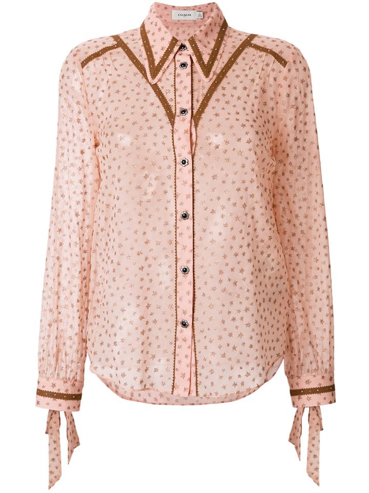Coach Star Print Blouse - Pink & Purple