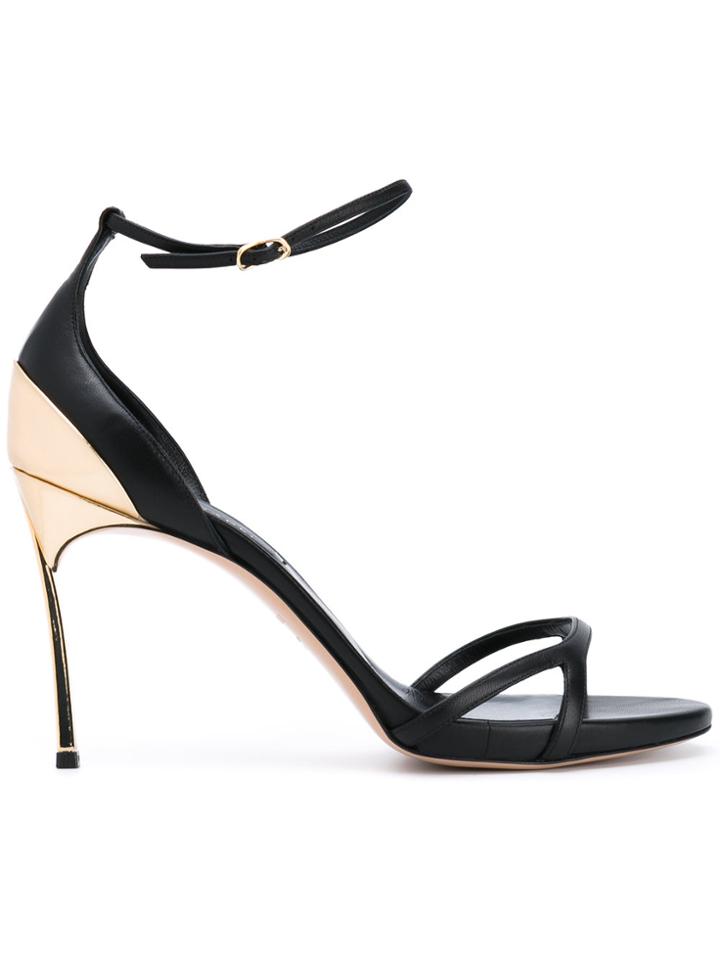 Casadei Blade Open Toe Sandals - Black
