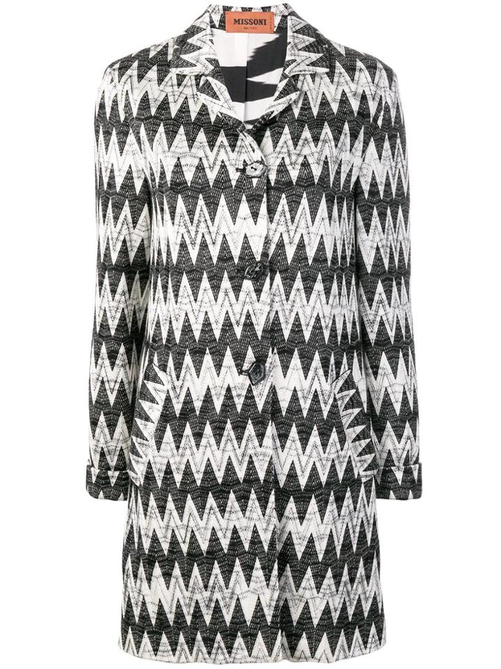 Missoni Zig-zag Button Coat - Black