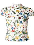 Alice+olivia - Floral Embroidery Blouse - Women - Cotton/nylon/polyester/spandex/elastane - 6, White, Cotton/nylon/polyester/spandex/elastane