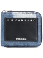 Diesel Front Logo Patched Wallet - Blue